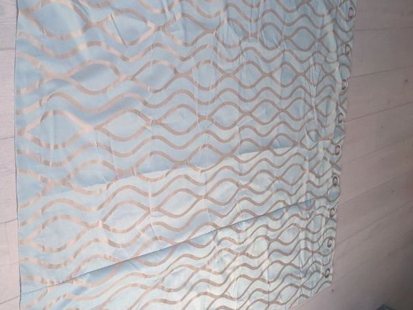 Pair of taffeta silk blackout lined curtains - Main image