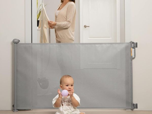 Momcozy Retractable Mesh Baby Gate or Dog Gate - Main image