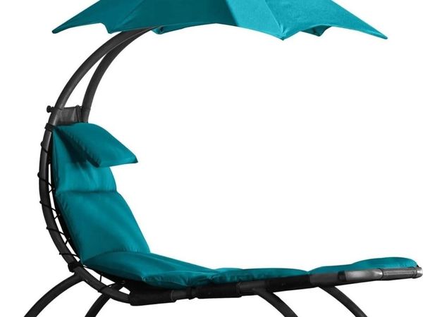 Turquoise Steel Garden Lounger Reclining Chair - Main image