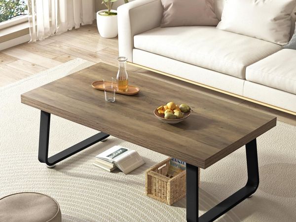 Rustic Oak Coffee Table 60dx120wx46.5h Cm - Main image