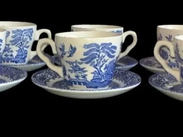 Vintage English Ironstone "Old Willow" Tea Set - Main image