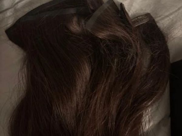 Human Clip in Hair Extensions , Foxy Locks 20inch shade "Cocoa" - Main image