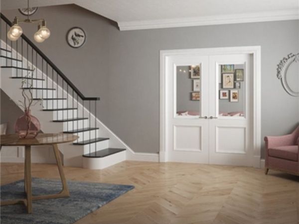 Monroe 2 Panel Bolection Clear Glazed Doors - Main image