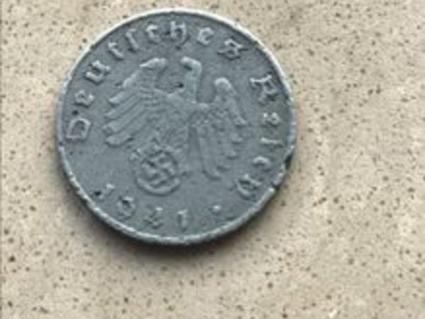 Rare Genuine WW2 Memorabilia German 5 Pfennig coin - Main image