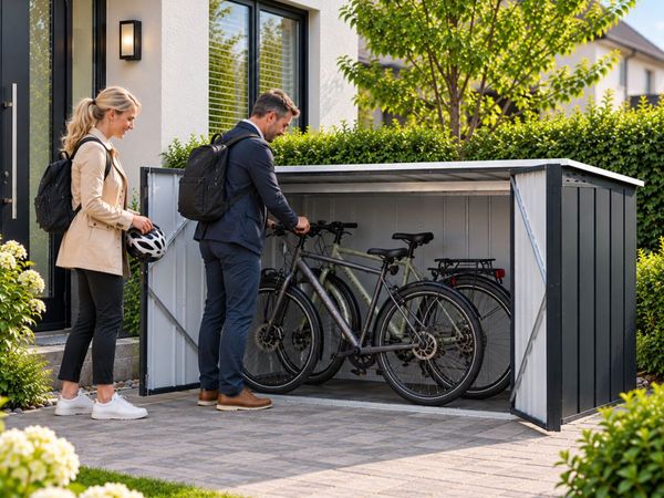 🚴 6×3 STEEL BICYCLE STORAGE SHED – STORES 2 ADULT - Main image
