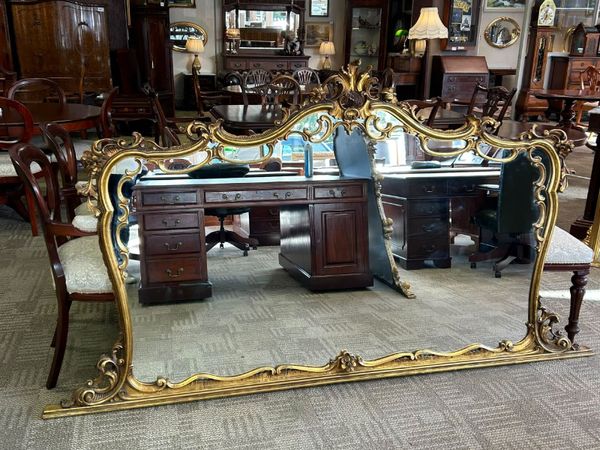 A magnificent large decorative overmantel mirror - Main image