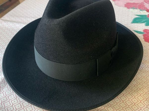 Christys London Black Felt Fedora Hat. - Main image