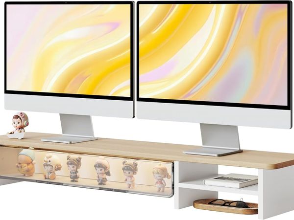 Monitor Stand with Drawers Blind Box Storage Space - Main image