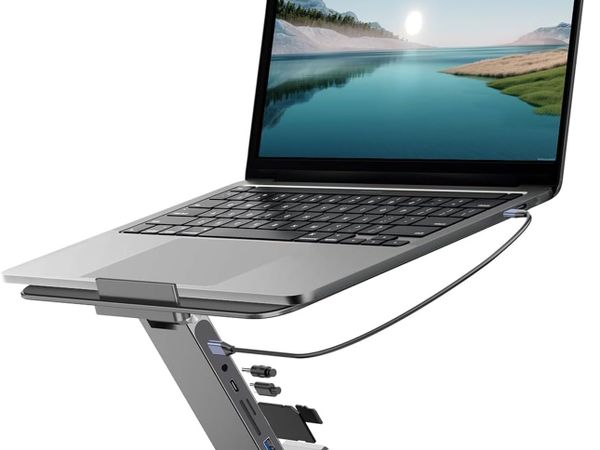 X53 Laptop Stand Desk with 8-In-1 Docking Station - Main image