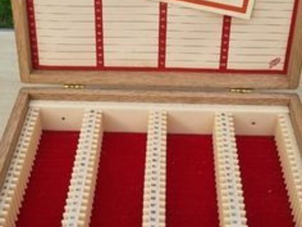 Vintage wooden slide storage box - Main image