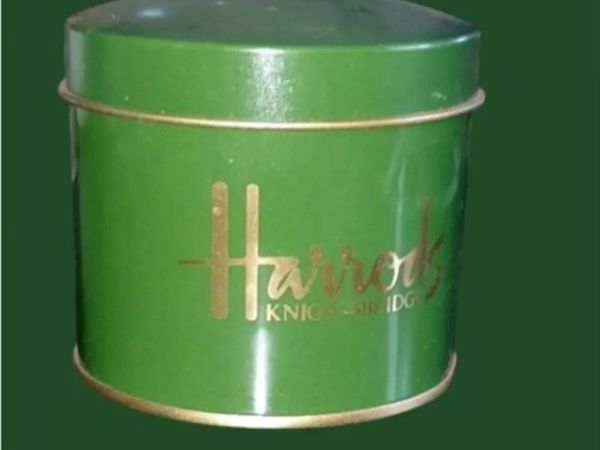 Pristine Vintage Sealed Harrods Biscuit Tin - Main image
