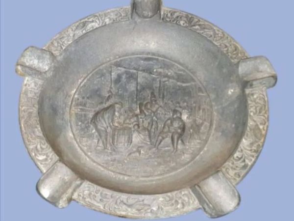 Vintage Heavy Cast Pewter 8" Ashtray - Main image