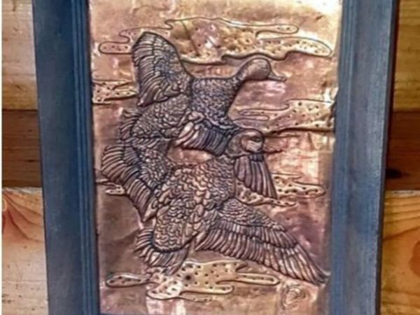 Vintage Mid-Century Copper Relief Duck Wall Art - Main image
