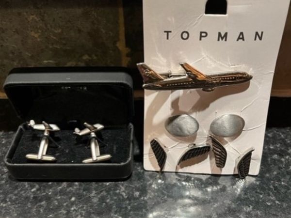 Aviation Cufflinks (x4) = Tie Pin (x1) - Main image