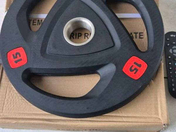 Brand new 2x15 kilo olympic weight plates - Main image