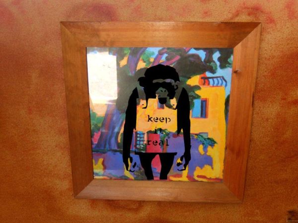 Framed 'After Banksy' Art Print - Keep It Real - Main image
