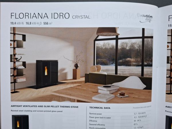 19.4 kw wood pellet slim  boiler stove 2026 model - Main image