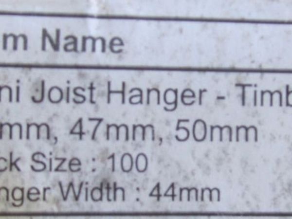 Galvanised Steel Mini Joist Hangers for sale in Fermanagh for £35 on ...