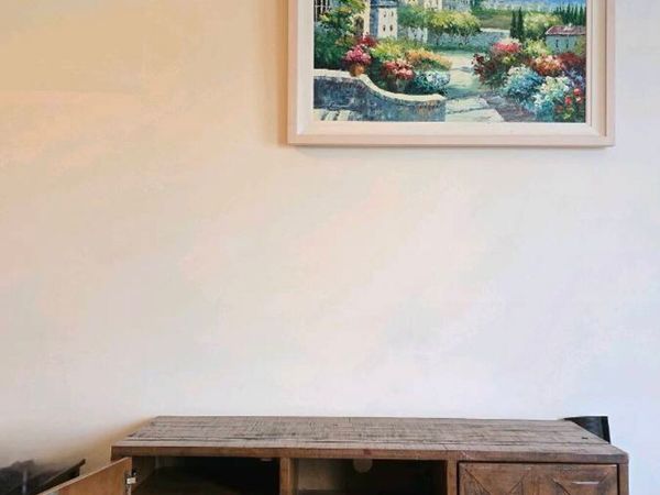 Rustic Wood TV Unit / Cabinet (L130.5cm x H61) - Main image