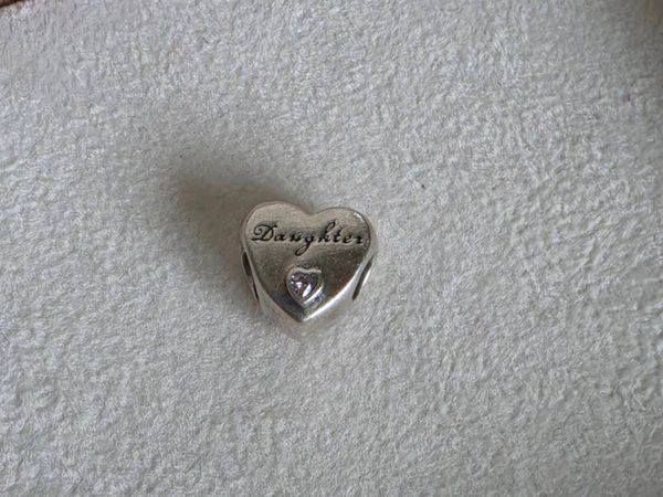 Pandora "Daughter" heart charm with pink CZ. - Main image