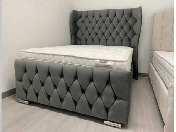 Double & King Size Bed Frame With Mattress Opt - Main image