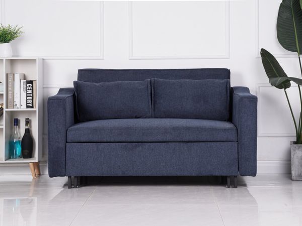 Brand new Asben denim blue sofa beds reduced - Main image