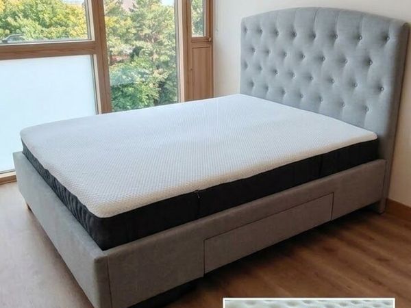 King Size Upholstered Bed + Emma Mattress (6 month - Main image
