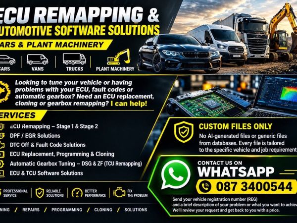 ECU & TCU Remapping, Stage1/2, EGR & DPF, Addblue - Main image