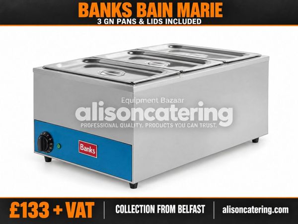 Banks 3-Pan Electric Bain Marie with Lids - Main image