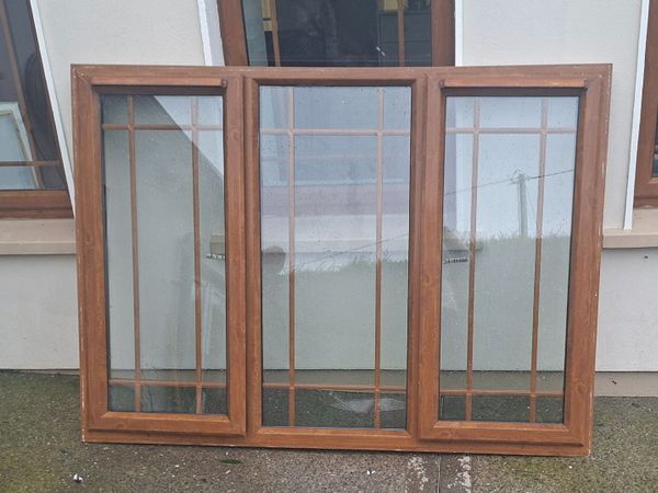 Golden Oak brown PVC window - Main image