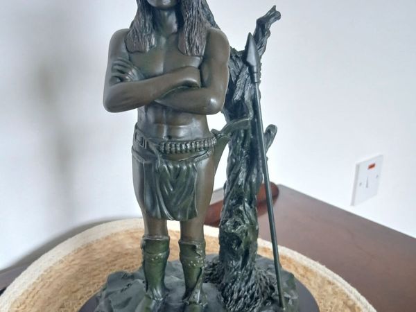 Vintage Indian Bronzed Indian Brave Figurine - Main image