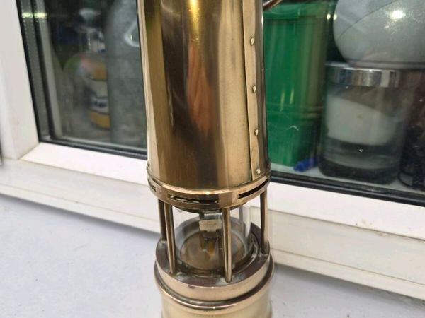 Large  old. Brass  miners  lamp - Main image