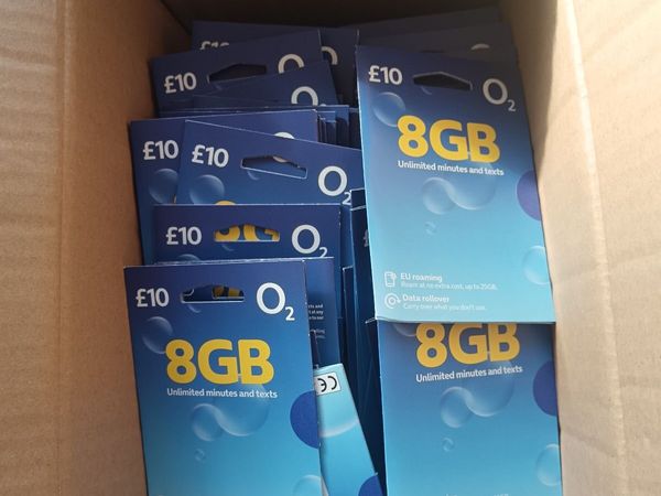O2 UK Sim Mobile Phone Cards x 10 - Main image