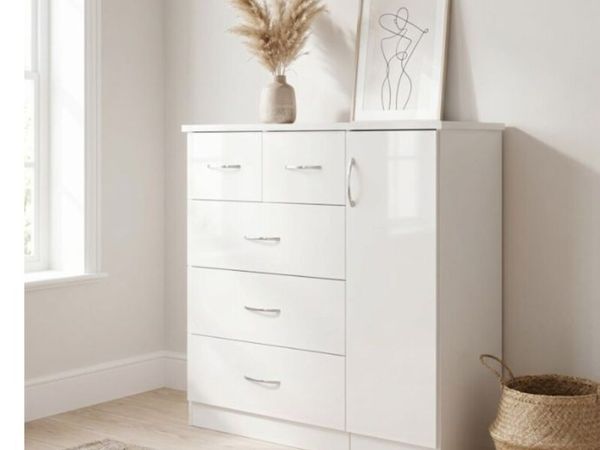 Nevada 5 Drawer Low Wardrobe - Main image