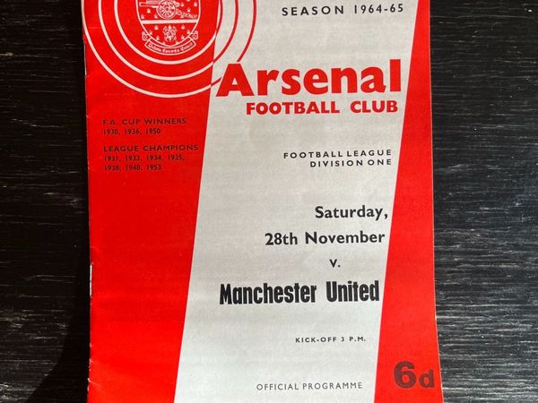 Arsenal v Man Utd Match Programme 64/65  season - Main image