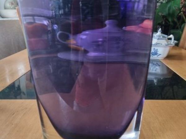 Flat vase Polish artistic glassworks " Krosno" - Main image