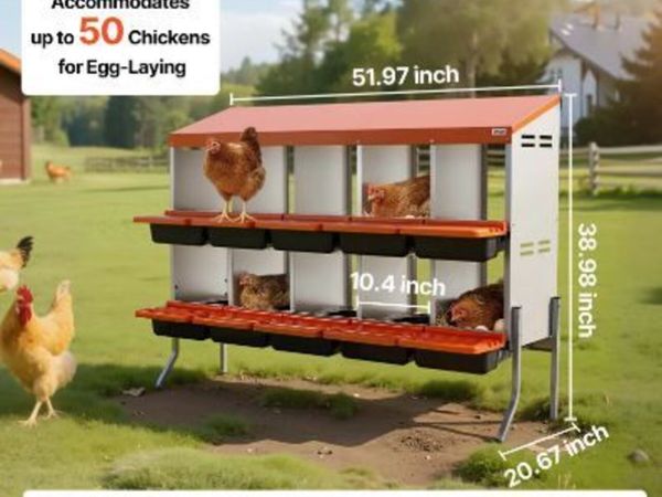 Chicken Nesting Boxes, 10 Compartments - Main image