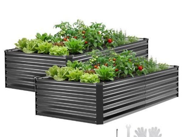 2 Pack Galvanized Raised Garden Beds - Main image