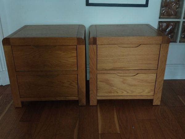 Pair of Two Drawer Oak Bedside Tables - Main image