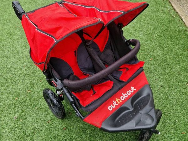 Out 'n' About Nipper Double Buggy – Red - Main image
