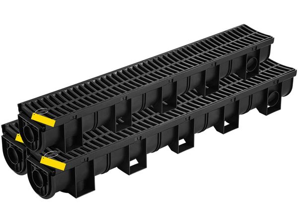 Trench Channel Drain Kit Driveway Patio 3 Pack - Main image
