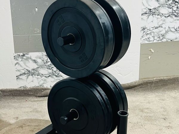 OLYMPIC WEIGHTS WITH BAR AND WEIGHTS HOLDER - Main image