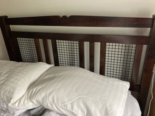 Double solid wood bed base - Main image