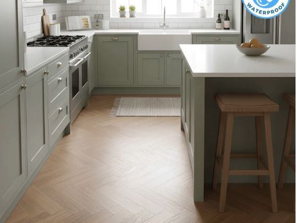 Premium SPC Herringbone Laminate Flooring, High-Quality Low Maintenance - Main image