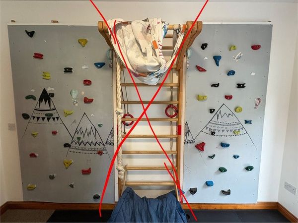 Kids Indoor Climbing Wall - 2 Large Panels With Climbing Holds - Main image
