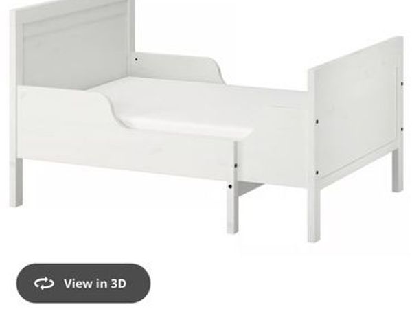 IKEA SUNDVIK Ext bed frame with slatted bed base, white, 80x200 cm - Main image