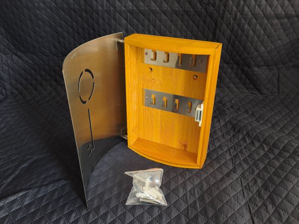 Zeller Wall Mounted Key Box – Bamboo & Steel - Main image