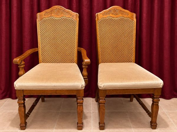 Set of 6 Vintage Dining Chairs – 4 Standard + 2 - Main image