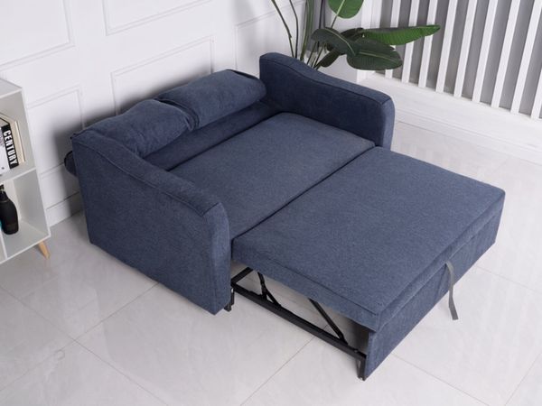 Brand new Asben denim blue sofa bed reduced - Main image