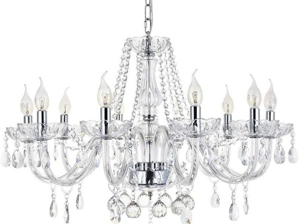 10-Arm Crystal Glass Chandelier – Cognac Color - Main image
